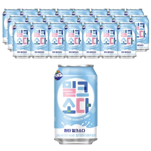 코카콜라음료 환타 밀크소다 345ml 24개