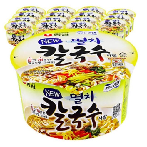 농심 멸치 칼국수 사발 75g 16개